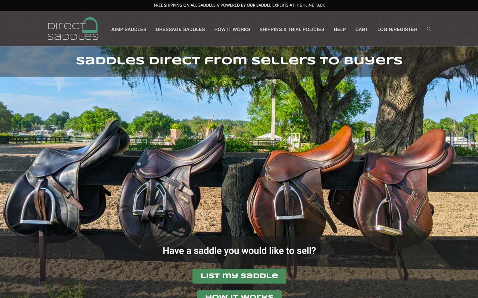 Direct Saddles website